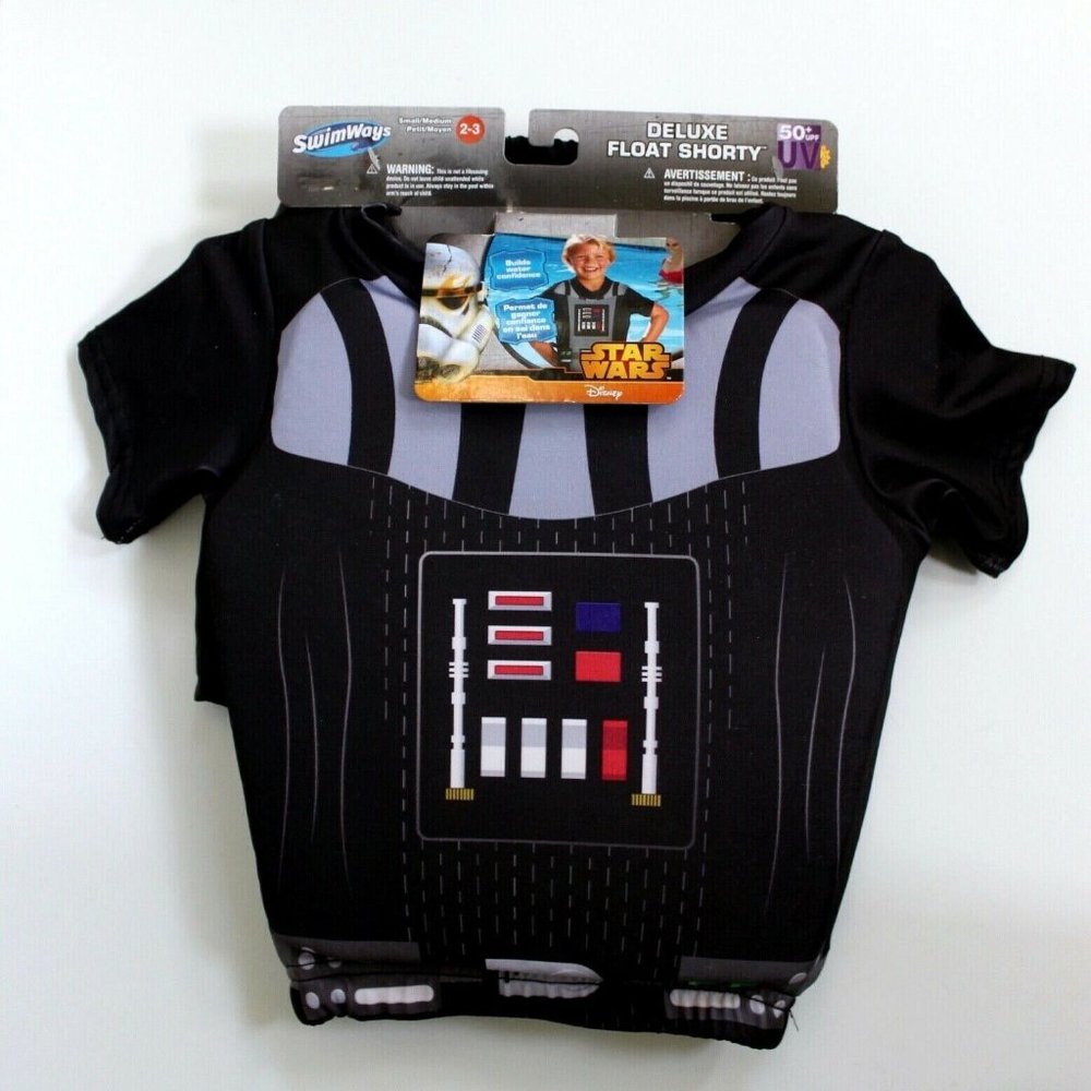 SwimWays Disney Star Wars Darth Vader Kids 2-Piece Deluxe Float Shorty Size S/M